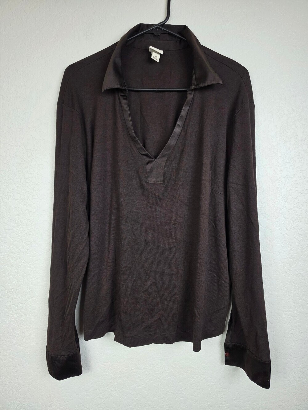 Merona Women's Brown Long Sleeve Pima Cotton Modal Shirt 1X